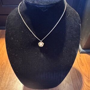 Gold Necklace with Pearl Accent